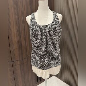 DREW Black and White Patterned Tank Top